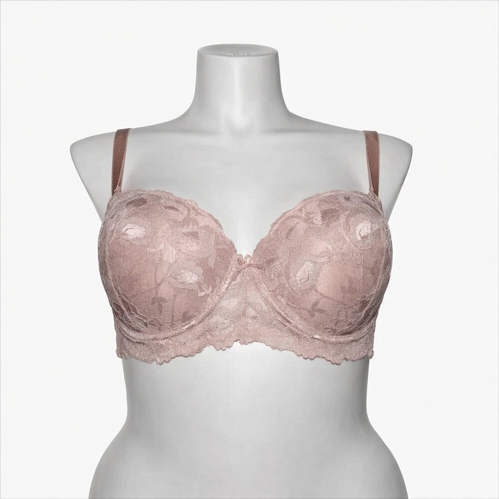 SIMPLY EMMA Underwire Tan Lace Bra Size 44D